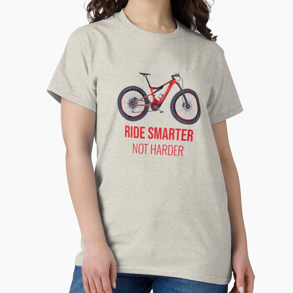 Ride Smarter Not Harder with mountain bike logo by FigTreeFactory