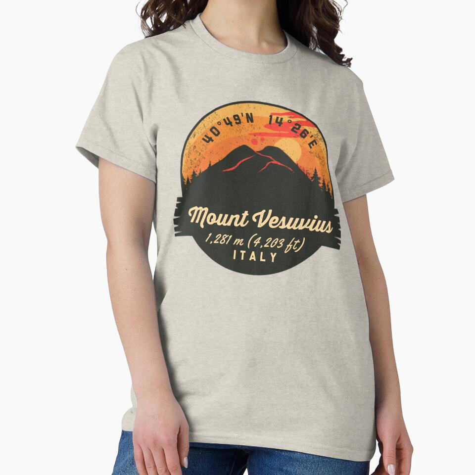 Mount Vesuvius Italy Volcano Souvenirs Badge by mountainfad