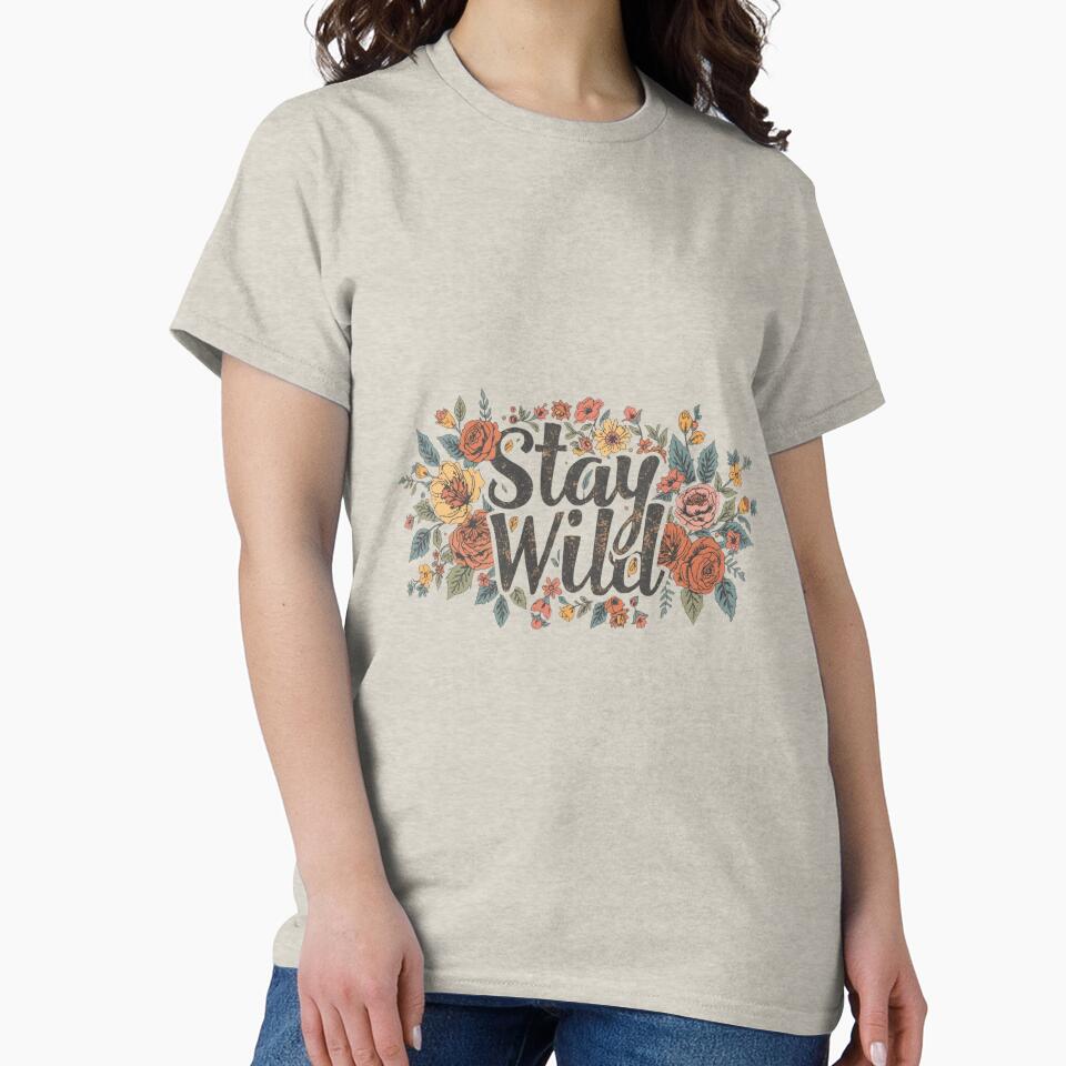 Stay Wild – Boho Floral Free Spirit Quote Design by Chippychips1