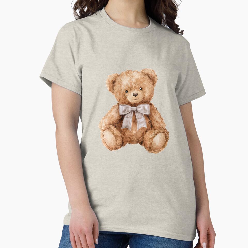 Soft Cozy Teddy Bear with Satin Bow by wandsandwhimsy