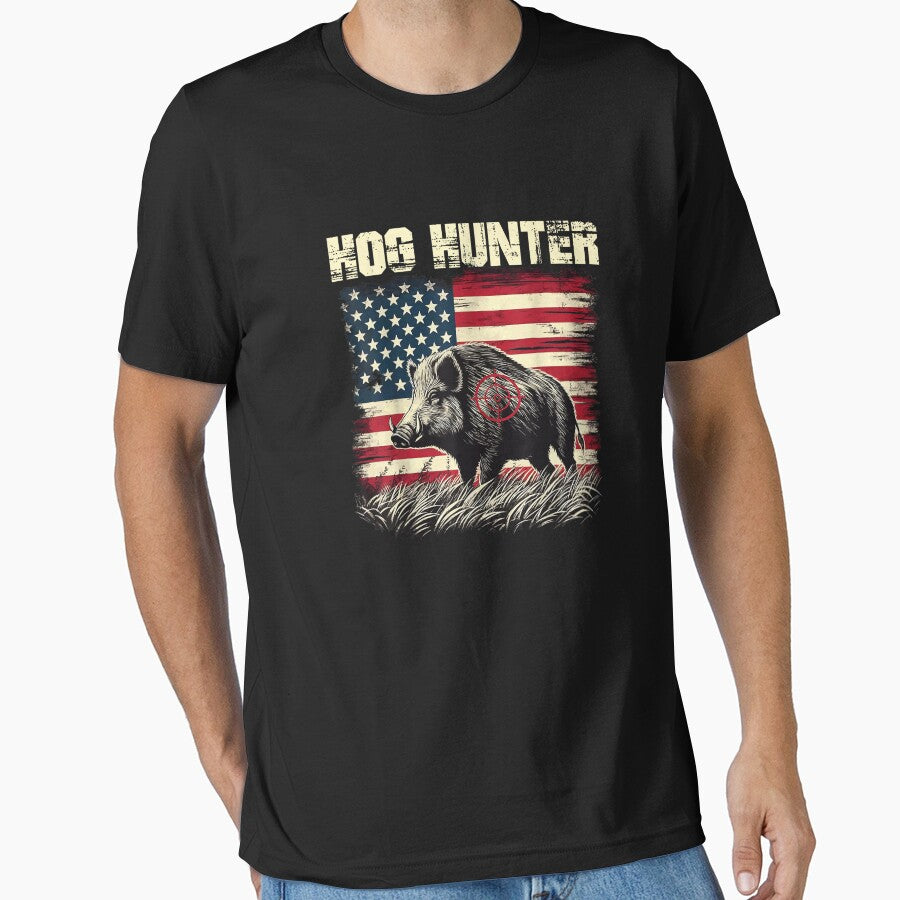 Hog Hunting American Flag by goombi-creative