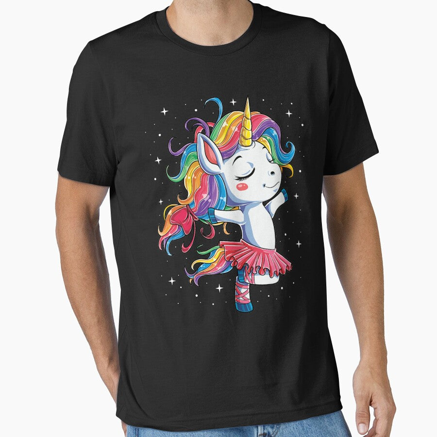 Ballet Dancer Unicorn T shirt Kids Girls Rainbow Ballerina Gifts Party Men Women by LiqueGifts