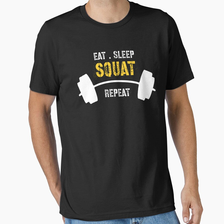 eat , sleep , squat , repeat , funny workout by Drahmed