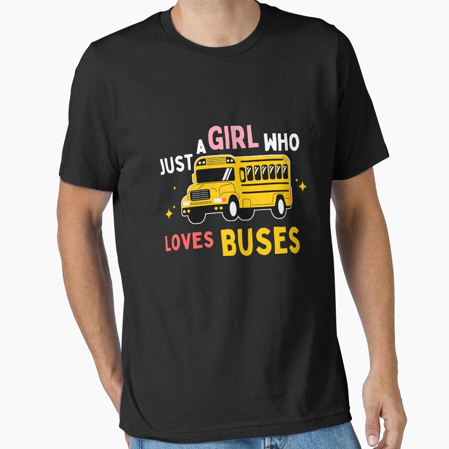 Kids School Bus Costume Just a Girl who loves Buses School Buses T-Shirt by demiano-shirt