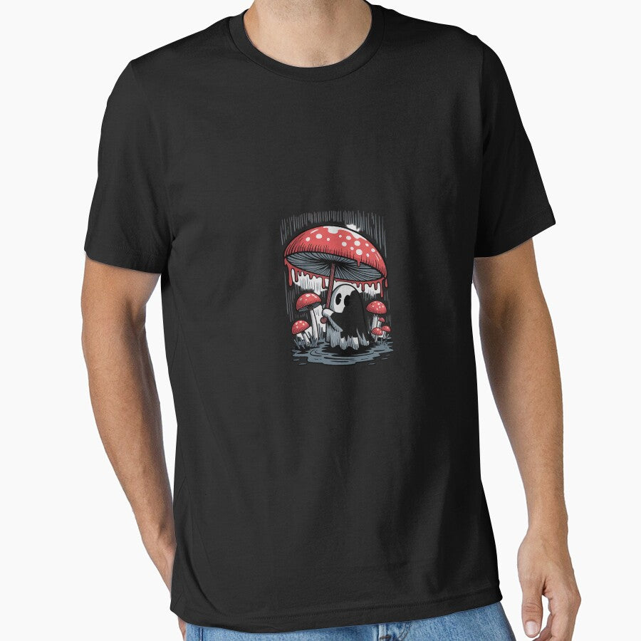 Halloween Cottagecore Ghost Mushroom Forest Fall Rain by HardcoreTour