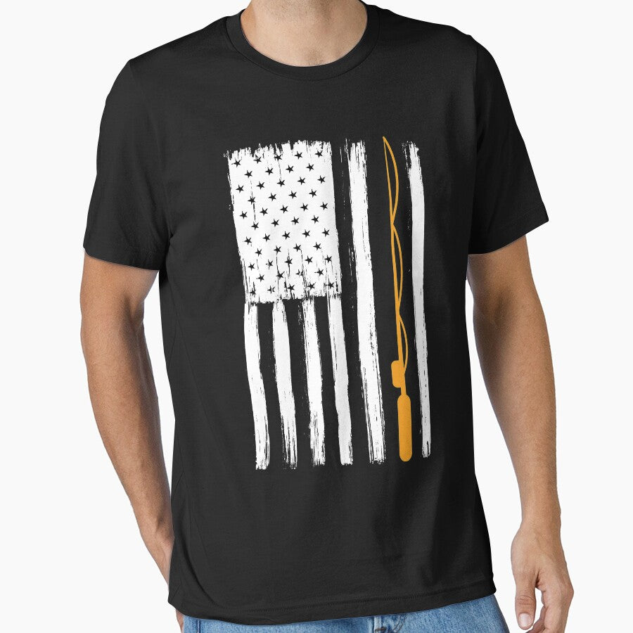 American Flag Fishing, Vintage Fishing by MalikaBela