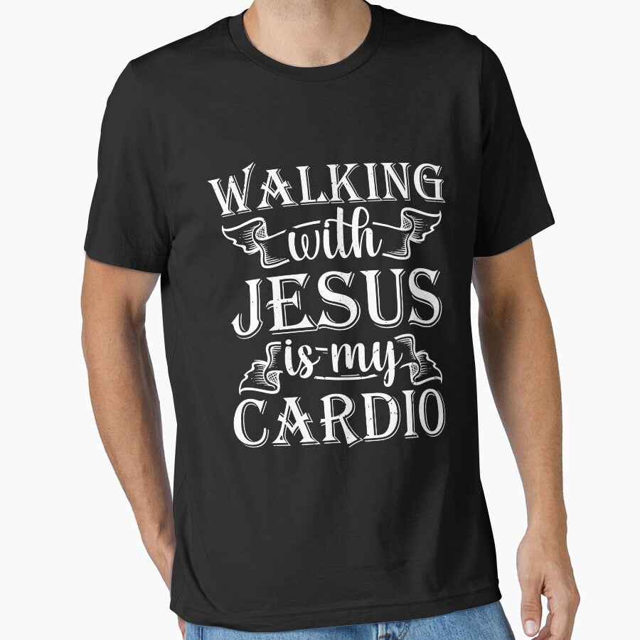 Walking With Jesus Is My Cardio Funny Religious by MakeGoodChoices