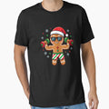 Christmas Gingerbread Man Weightlifter Gym Funny Workout Gear by DynamicDesign