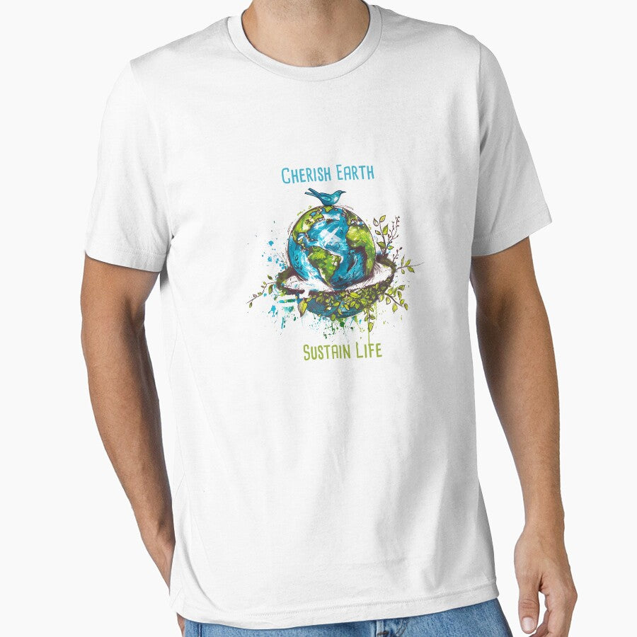 Cherish Earth, Sustain Life Environmental Protection Positive Slogan by FemiBiutti