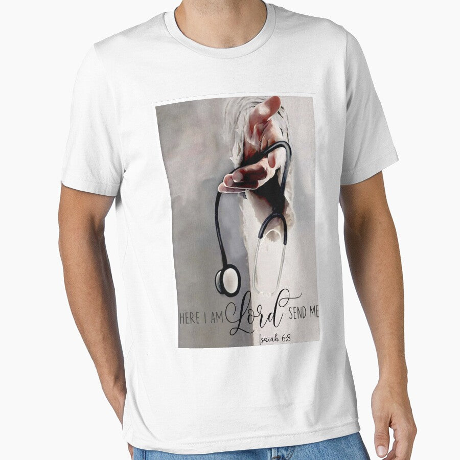 Here I Am Lord Send Me - God’s Hand Nurse - Jesus hold stethoscope by jamesshop079