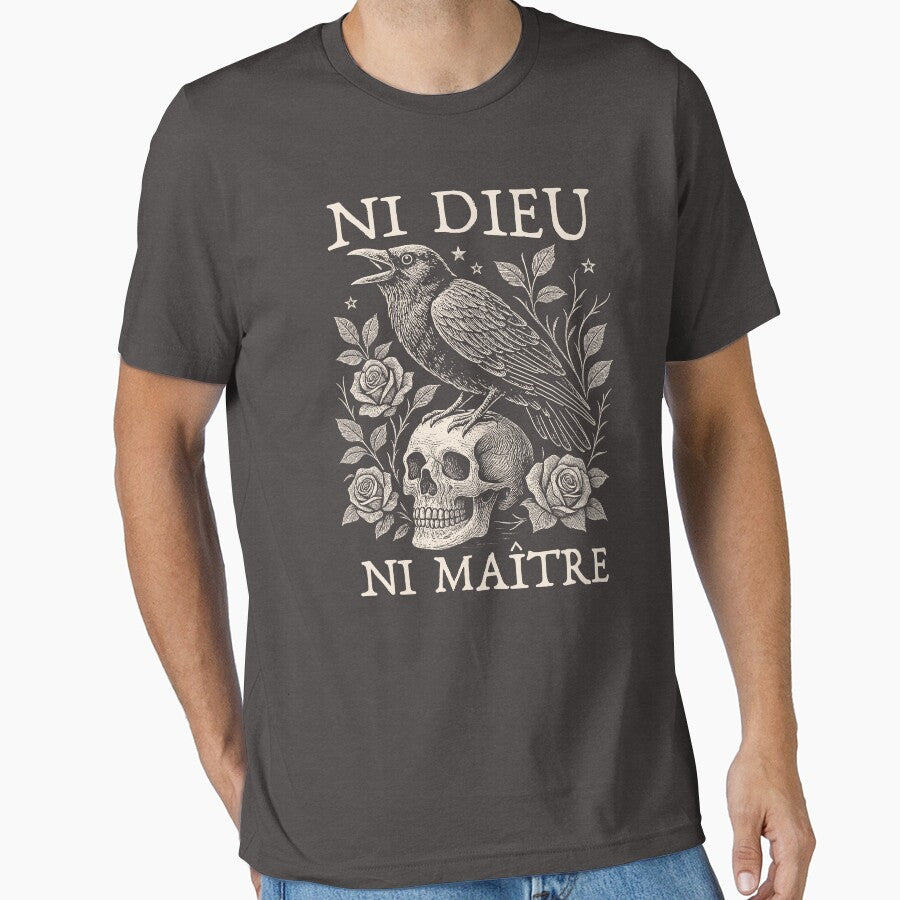 Ni Dieu Ni Maître - Floral Crow Skull by Beanster-nl