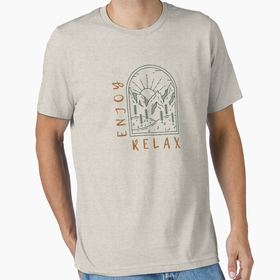 Enjoy and Relax" Outdoor Adventure T-Shirt by TruptiM