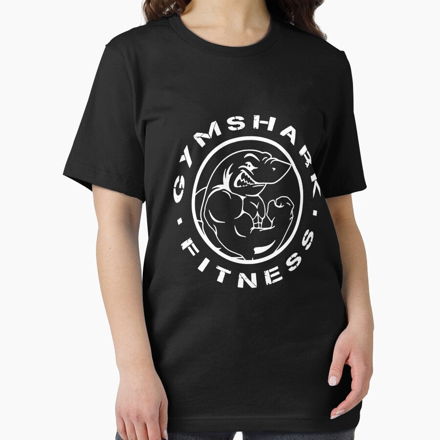 Distressed Flexing Shark Muscle Fitness Gym Circle by Trezcharacts