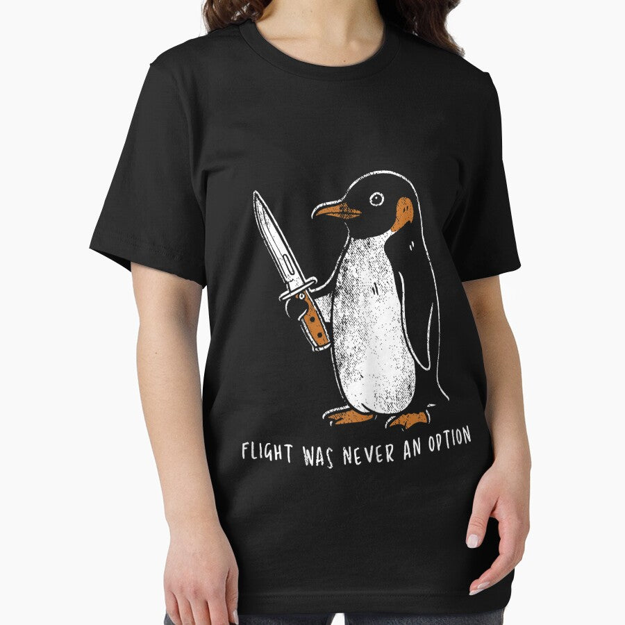 Flight was Never an Option Funny Penguin with Knife by KristineLi