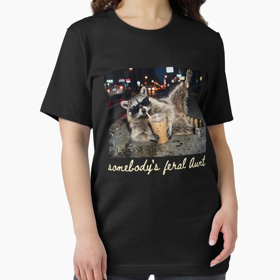 Somebody's Feral Aunt Raccoon Coffee Sarcastic Animal Humor by cass-vale-lab