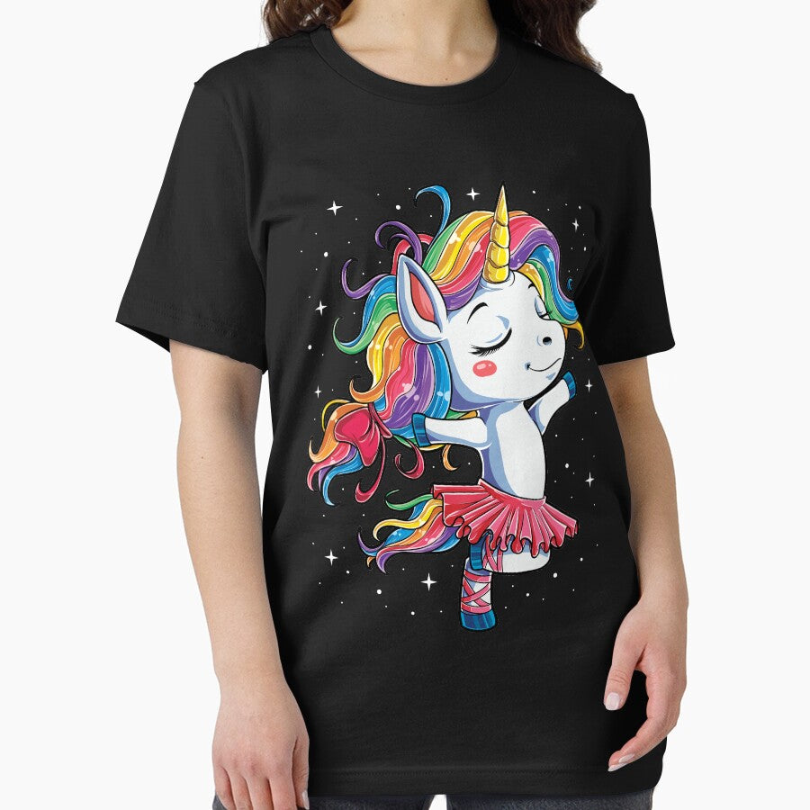 Ballet Dancer Unicorn T shirt Kids Girls Rainbow Ballerina Gifts Party Men Women by LiqueGifts