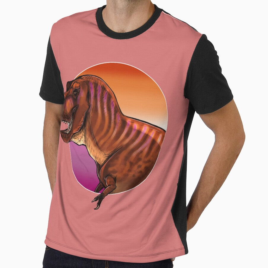 PRIDE dinosaurs: T.rex (lesbian flag) by DinoDJ