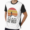 Retro Sunset Hiker Silhouette Stay Wild Graphic by aashcreat