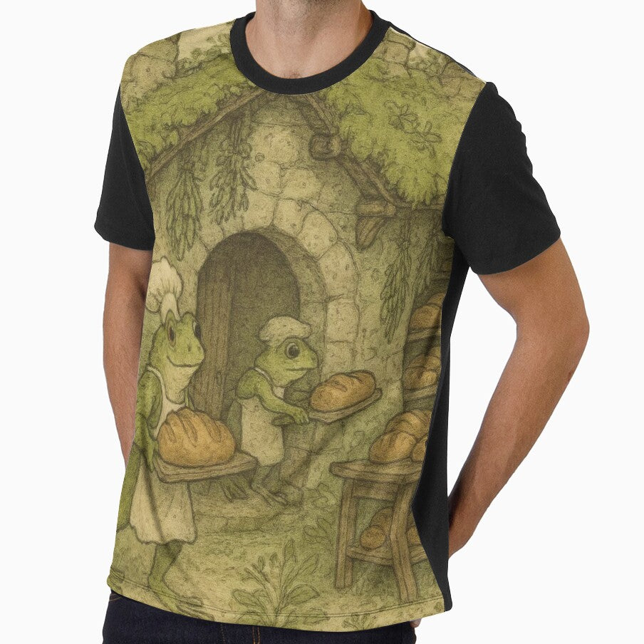 Medieval Frog Bread Bakery | Cozy Cottagecore Storybook Watercolor by Hugo-Biz