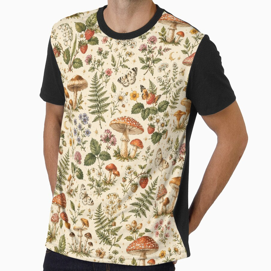Cottagecore Mushroom Pattern – Whimsical Forest Botanical Seamless Design by Creativeeworld777
