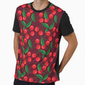 Dark Cherry Red Cherries Pattern by HotHibiscus