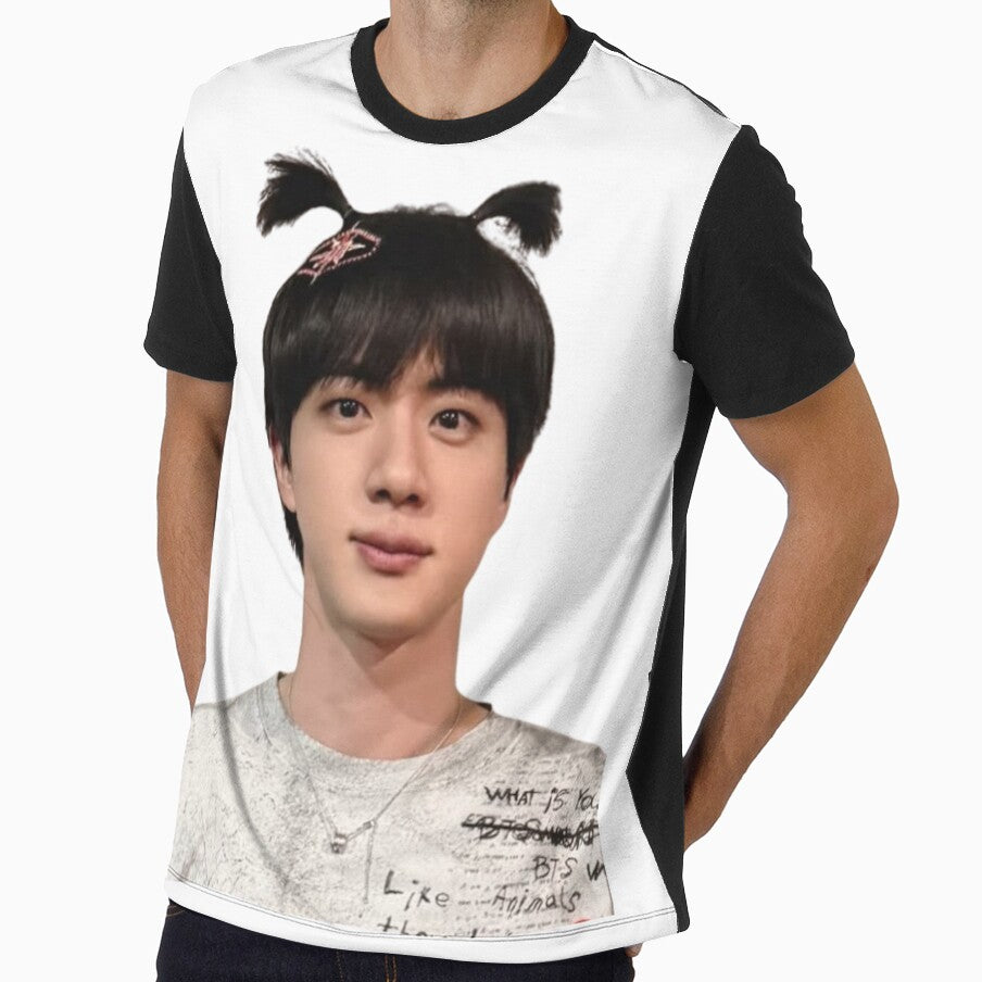 Cute Jin from BTS in pigtails by junkyartist