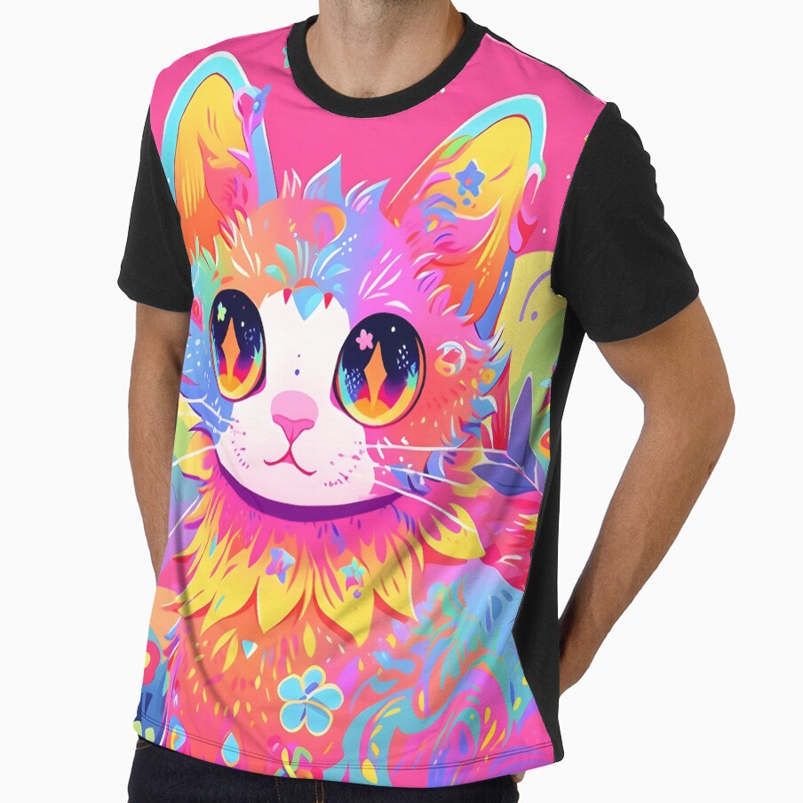 Y2K Aesthetic - Radiant Rainbow Purr-fection by Cosmic-Canvases