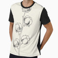 Minimalist Cotton Boll: Fine Line Botanical Illustration by TheDenimArt