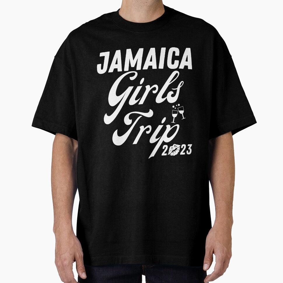 Jamaica Girls Trip 2023 Party Women White Text Art Cute Costume by 27th-Tee