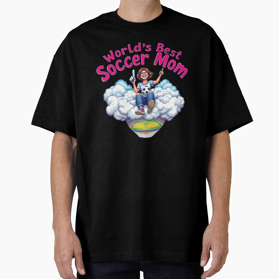 Funny World's Best Soccer Mom Cloud | Cartoon Football Fan Gift by TheGaliyaStudio Unisex , , , Long Sleeve Tee