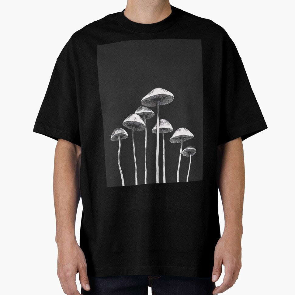 Dark moody mushrooms on black background - elf goth botanical cottage core forest goblin core goth whimsy fairy grunge emo night by Fantasy Cache
