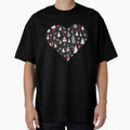 Holiday Heart - Black Christmas Patterned Heart by ha11e11