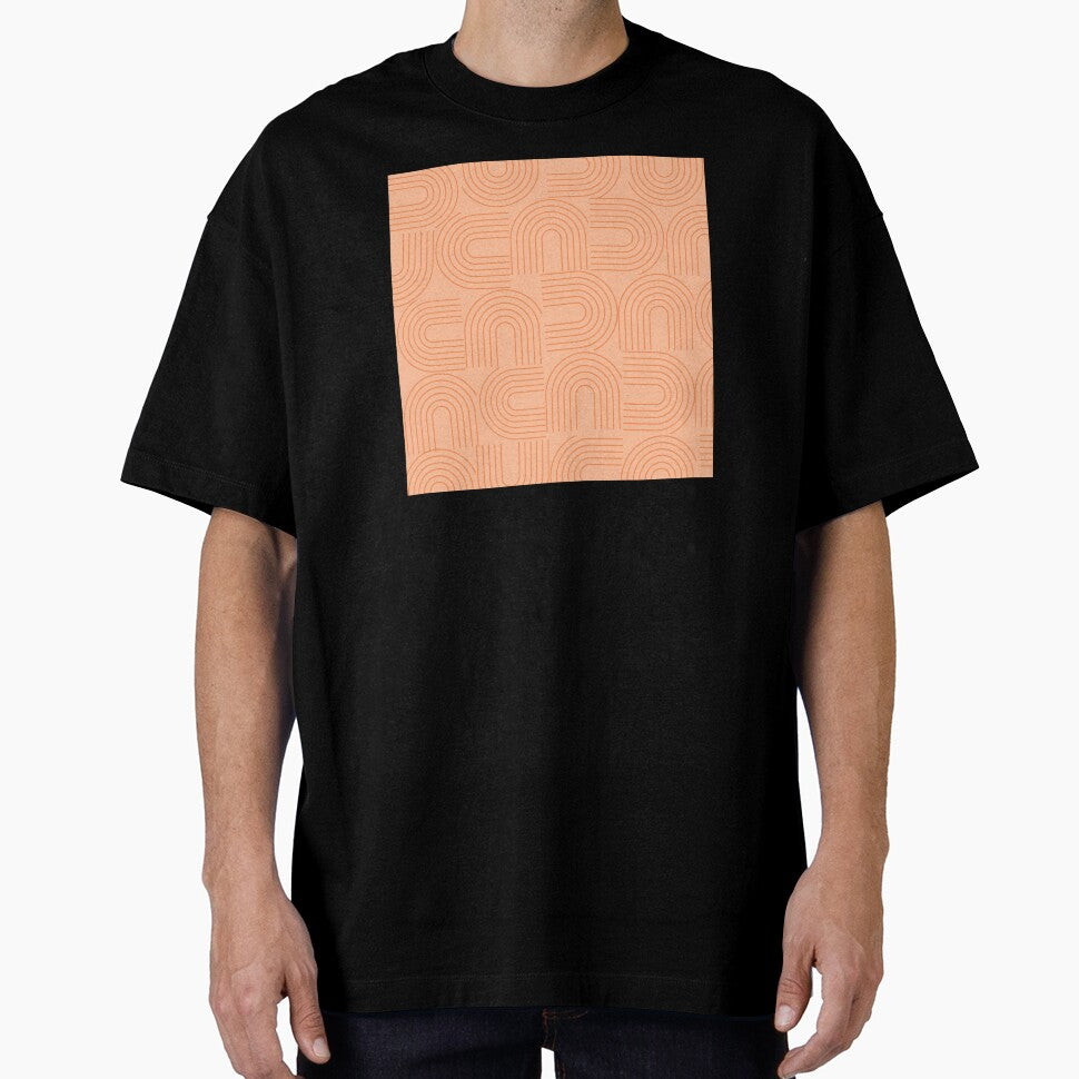 peach modern mid century retro geometric vintage arches by DesignYourWaystore