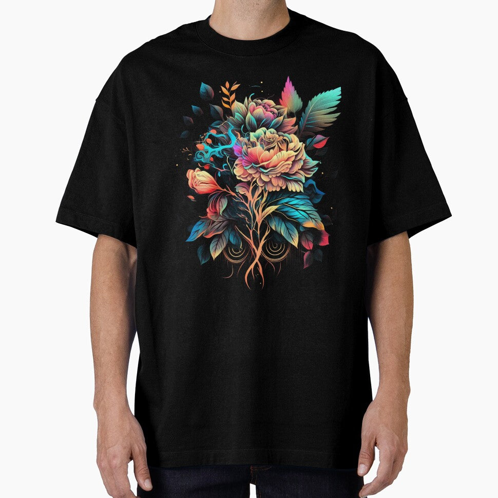 A Whimsical Floral Design Bursting with Color Eye-Catching Psychedelic Art by digitaldreamHD
