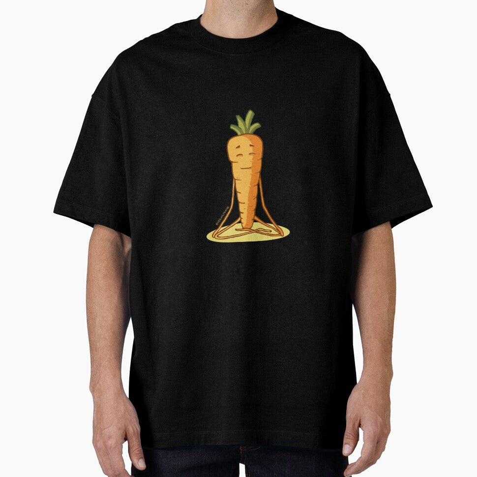 Cute yoga vegan veggies - carrot by Frank J. Art