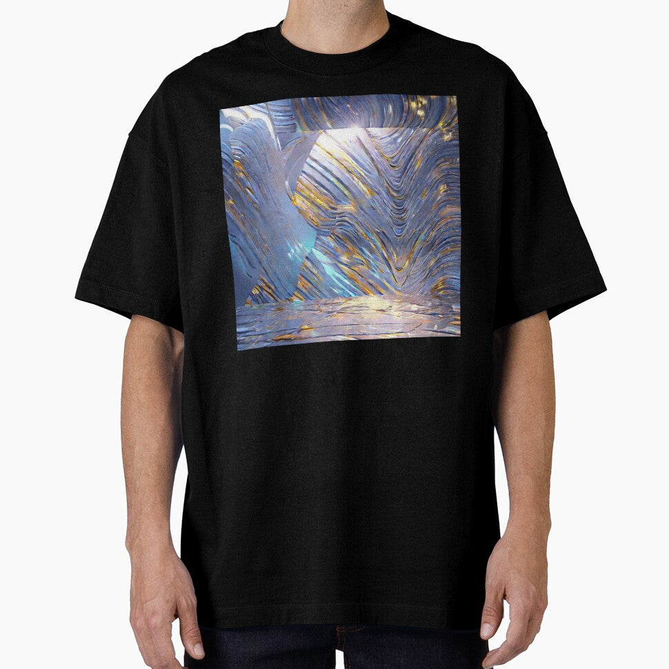Futuristic shiny abstract design in blues, yellow magnesium by ruiztiger70