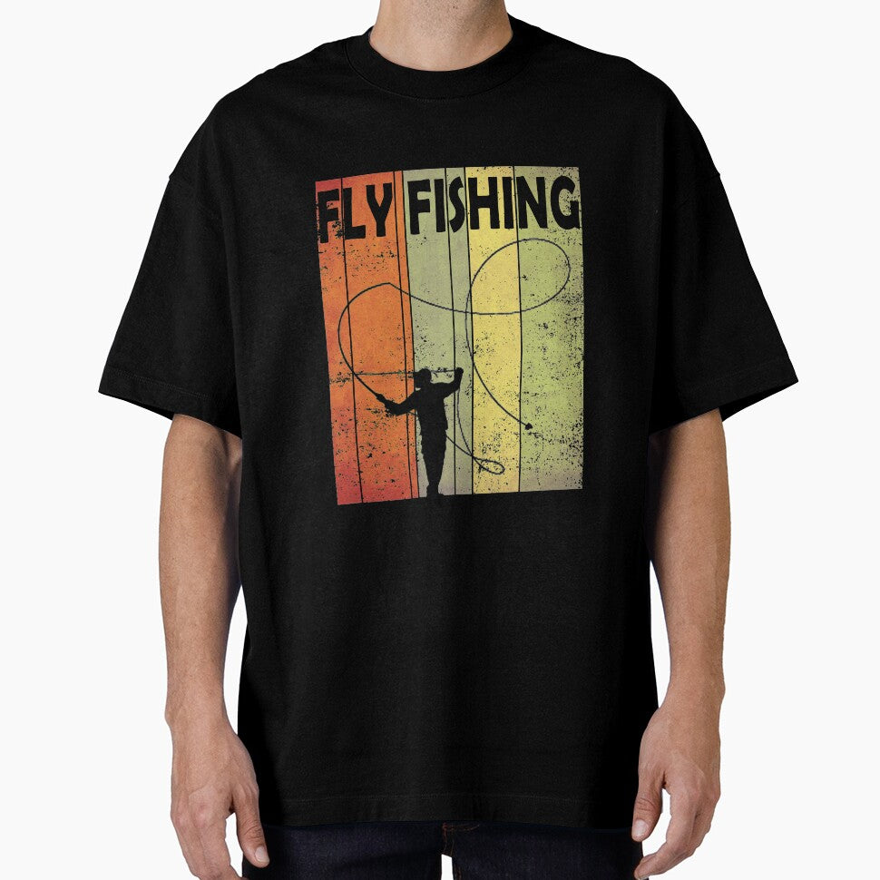 retro vintage fly fishing gift for fly fishing lovers by Space Art