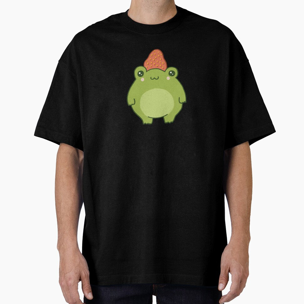 Pastel Strawberry Frog: Kawaii Cottagecore Aesthetic Chubby Froge by MinistryOfFrogs