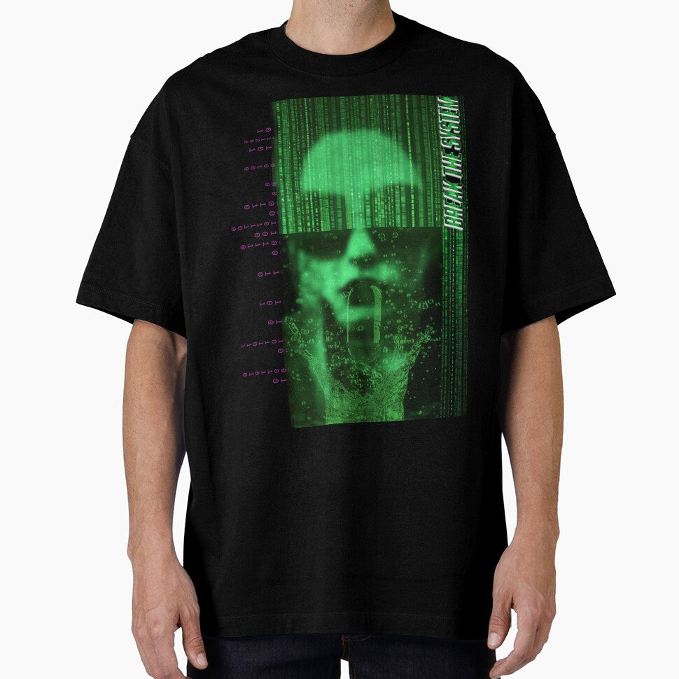 Break the System – Glitch Aesthetic Cyberpunk Woman Design by Deathcocoshots