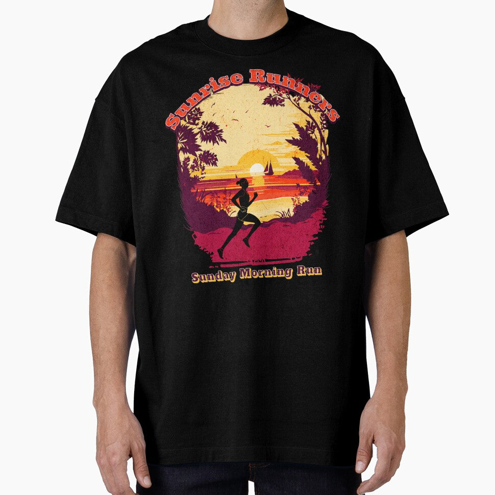 Sunrise Runner t-shirt/sweatshirt/hoodie, mom cross country gift for coach tshirt, no excuses team running tee, costume trail funny 5k 10k dad shirt. by QTR Designs