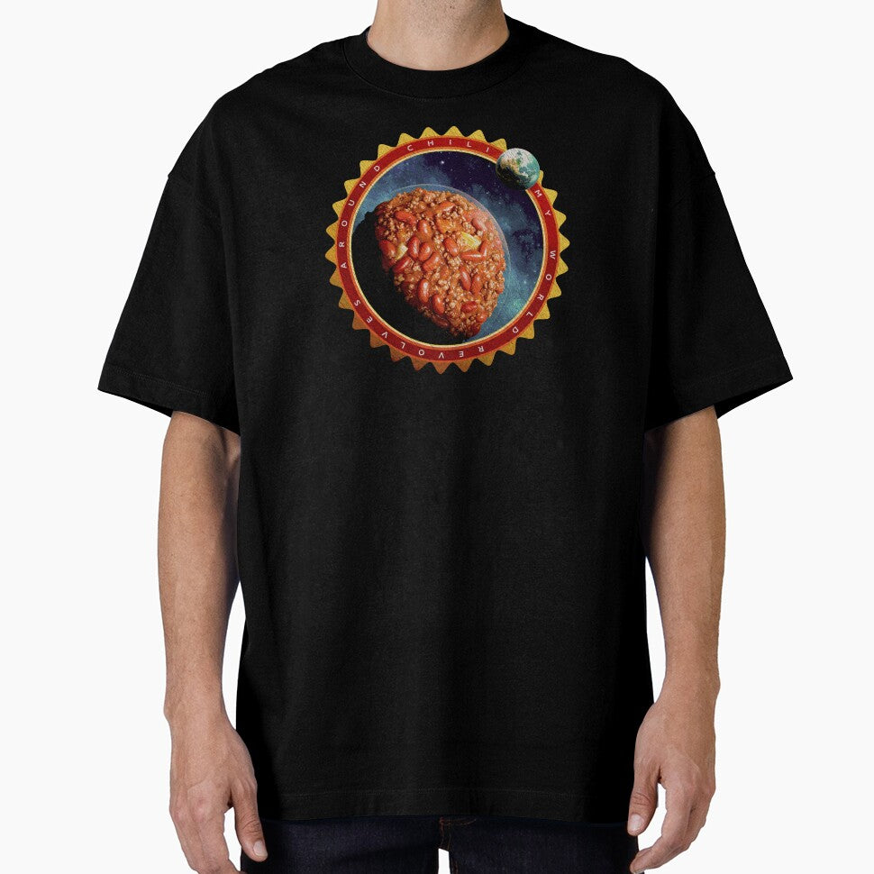 My World Revolves Around Chili – Funny Food Planet Tee by Spaabus