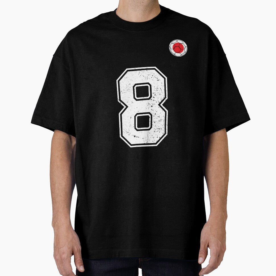 Japan Soccer Number 8 Vintage Sports Fan by LiviuGligoros Unisex , , , Long Sleeve Tee