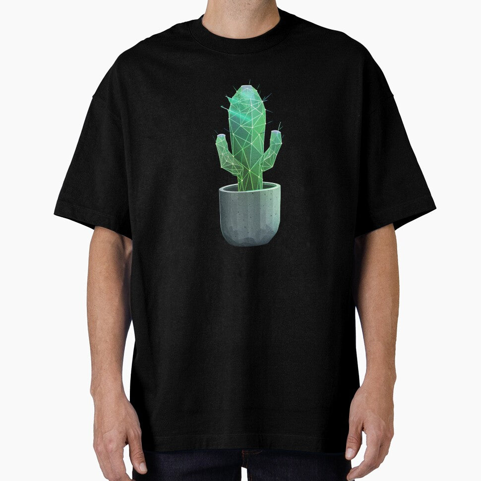 Neon Glowing Cactus Art - Minimalist Plant Design by STATIC SOUL