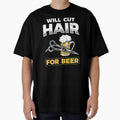 Will Cut Hair For Beer Barber Hair Hairdresser Pullover Hoodie by AdonisShop