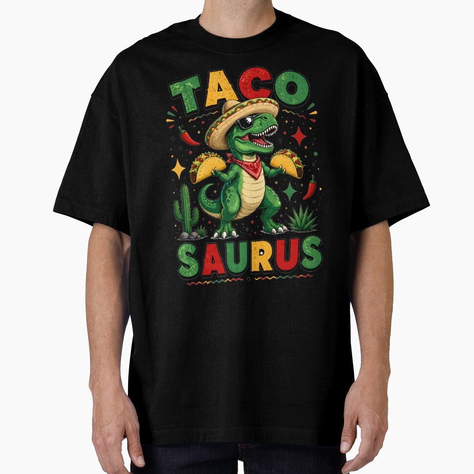 Taco Saurus T Rex Dinosaur Eating Tacos Sombrero Mexican Food Lover by AnnDesignStudio
