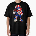USA Soccer Mascot Funny Patriotic Sports Cartoon Graphic by ArtSpark Studio Unisex , , , Long Sleeve Tee