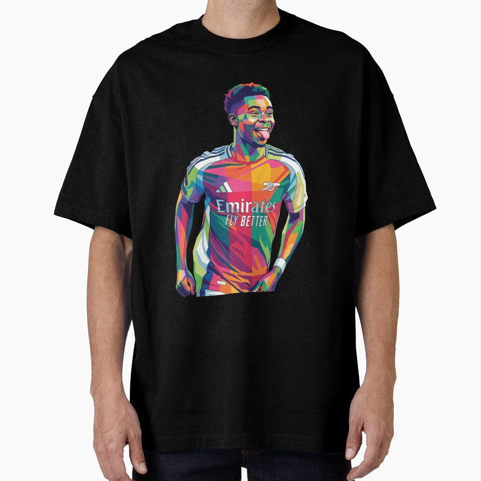 Bukayo Saka Celebration Wpap Art by princejolin Unisex , , , Long Sleeve Tee