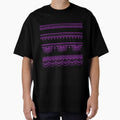 South asian patterns neon purple on black by Chaoticzarts