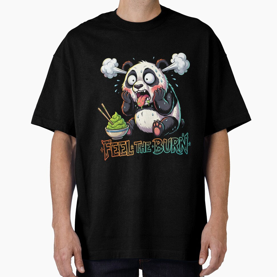 Funny Wasabi Panda Spicy Reaction - Feel The Burn Kawaii Food Pun by The Grumpy Pet Club