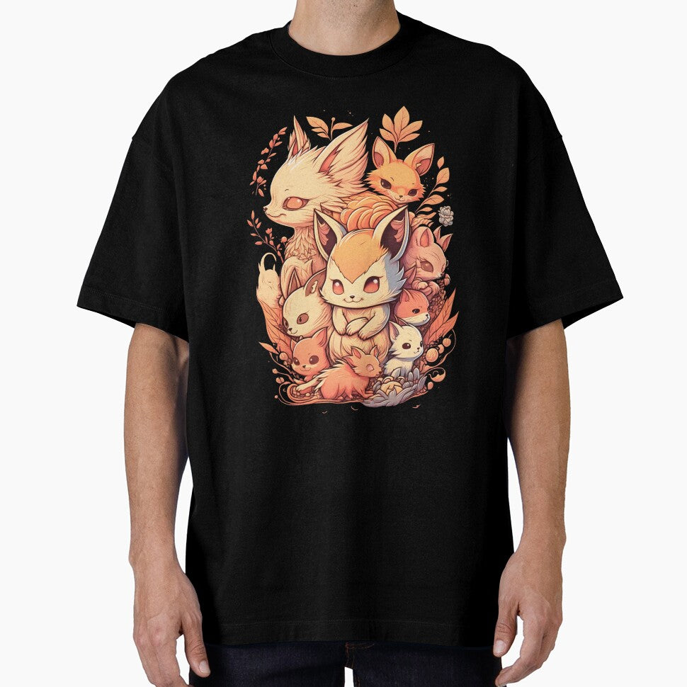 Nine-Tailed Kitsune and her Spirit Companions by JOLI Design